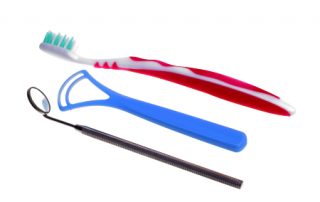 Toothbrush and Tongue Scraper